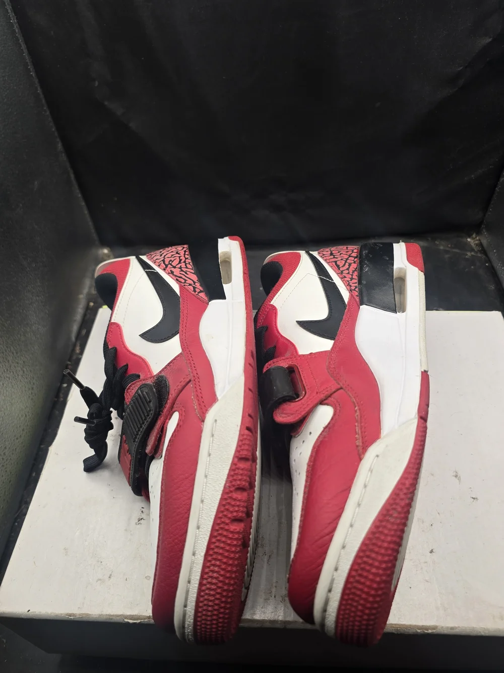 Jordan Low-Top Athletic Sneakers‎ in Red, White and Black